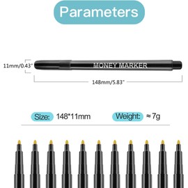 1Pc Black Professional Counterfeit Money Detector Counterfeit Detector Keep Cash Safe and Secure Auto Disappear Money Checker Counterfeit Money Detector Pen,Counterfeit Bill Detectors Office Products