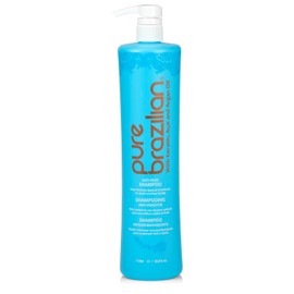 Pure Brazilian - Anti Frizz Daily Shampoo With Pump- Salt-Free, Color Safe, With Keratin, Argan Oil, and Acai (1 Liter/33.8 Fl. Ounces)