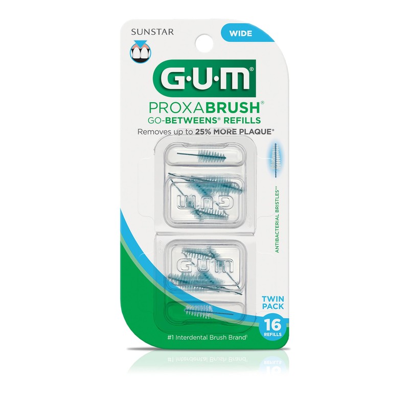 GUM Proxabrush Go-Betweens Refills - Wide - Compatible with GUM