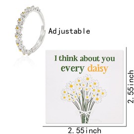 Sunflower Ring for Daughter Sister Christmas Birthday Gifts for Wife Girlfriend Ring Daisy Flower Rings for Women Open Finger Rings Blooming Flower Daisy Ring Sliver