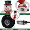 Christmas Snowman Tree Topper Projector, Lighted 3D Snowman Hat with
