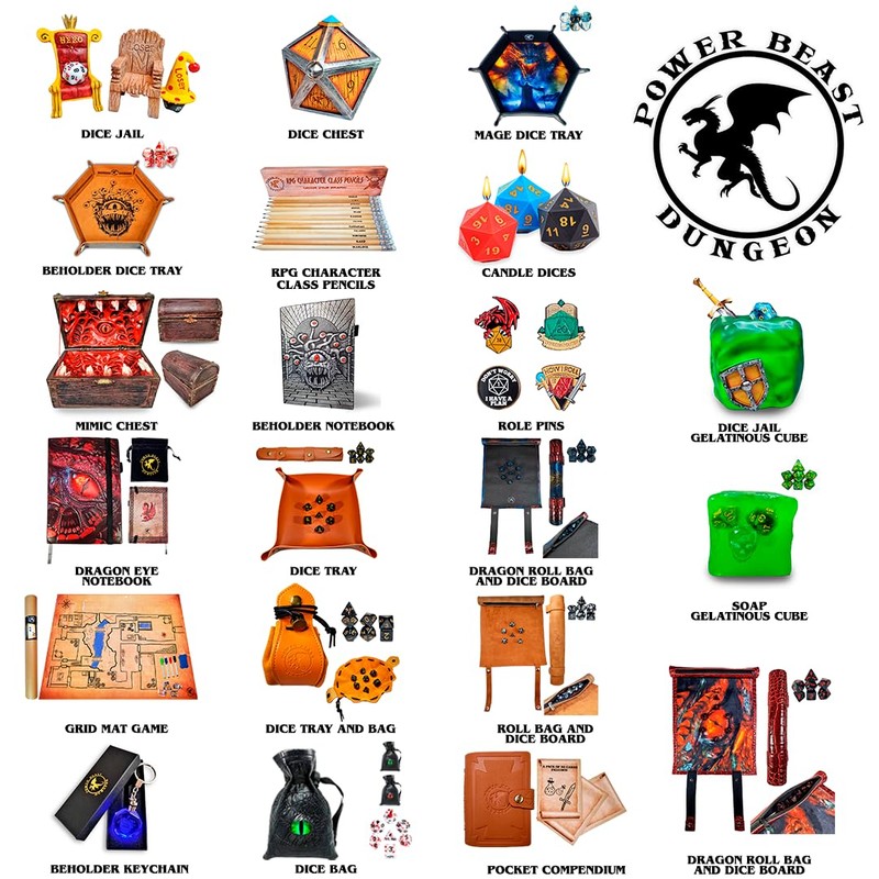 Power Beast Dungeon Beholder Notebook, Compendium, Dungeons and Dragons Book,