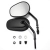 8mm Tapered Motorcycle Teardrop Rearview Short Stem Side Mirrors Replacement