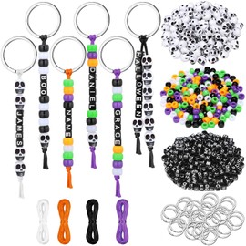 556 Pcs Beaded Keychain Making Kit, Keyring Making, DIY Bracelet Making Kit Key Rings for Crafting, Letter Beads for Keyring Makings for Handcrafting Keyrings, Backpack Charms,Party Favors