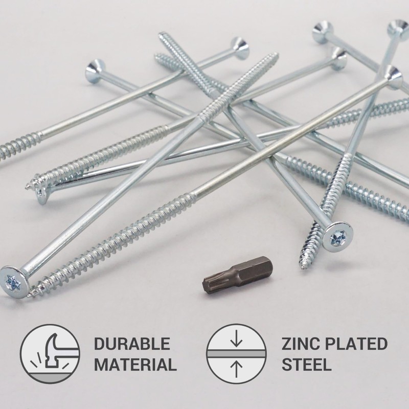 SKIR'CO Pack of 10 Galvanised Steel Wood Screws 6.0 x
