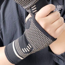 Faletony (Set of 2) Wrist Bandage, Copper Wrist Guards, Hand Bandage, Wrist Support, Sports Bandages for Sports, Fitness, Strength Training, Bodybuilding