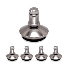 Office Chair Bell Glides Replacement, Replace Swivel Caster Wheels to Fixed Stationary Foot, dia 7/16"(11mm) stem fit most office chairs, Low Profile Bell Glides Feet Set of 5 (Silver)