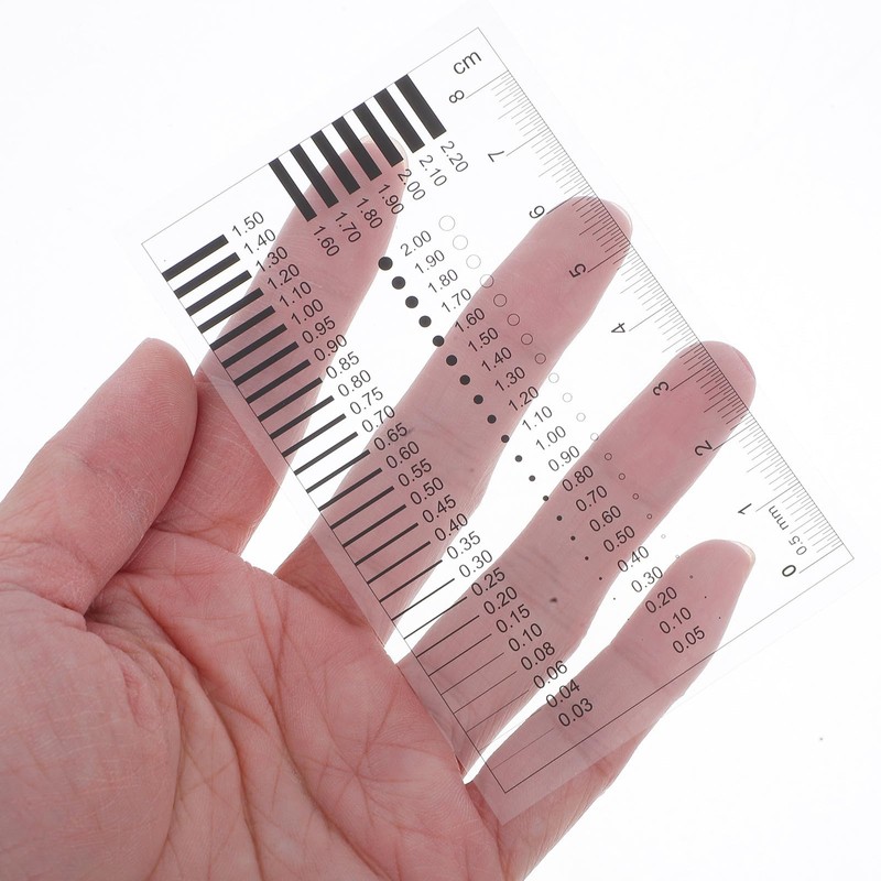 IMIKEYA Chest Card Scale Film Ruler Transparent Defect Detection Tool