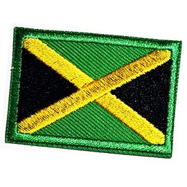 Mini Jamaica Flag Embroidered Patch Jamaica Flag National Emblem Iron On Sew On Patch Military Uniform Emblem Logo Jeans Jacket Polo T- Shirt Hat Backpacks (05)