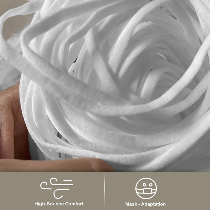 WedDecor Flat Mask Elastic Cord, Elastic String Stretchy Strap Cord
