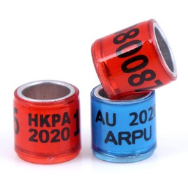 zalati Birds Aluminum Rings 100pcs Foot Ring Leg Bands for Racing Pigeon Parrot Finch Canary Hatch Poultry - Color Random