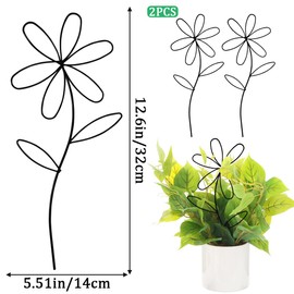 2 Pcs Indoor Plant Trellis, Mini Garden Trellis for Potted Plants, Indoor Potted Plant Climbing Plants Flower Pots Supports with Cute Floral Patterns for Houseplant Vine lvy Flower Plant