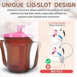 Ehucon Dysphagia Regulating Drinking Cup for Swallowing and Disorders People,Dispenses 5cc or 10cc of Liquid Each Time,Helps to Prevent Choking