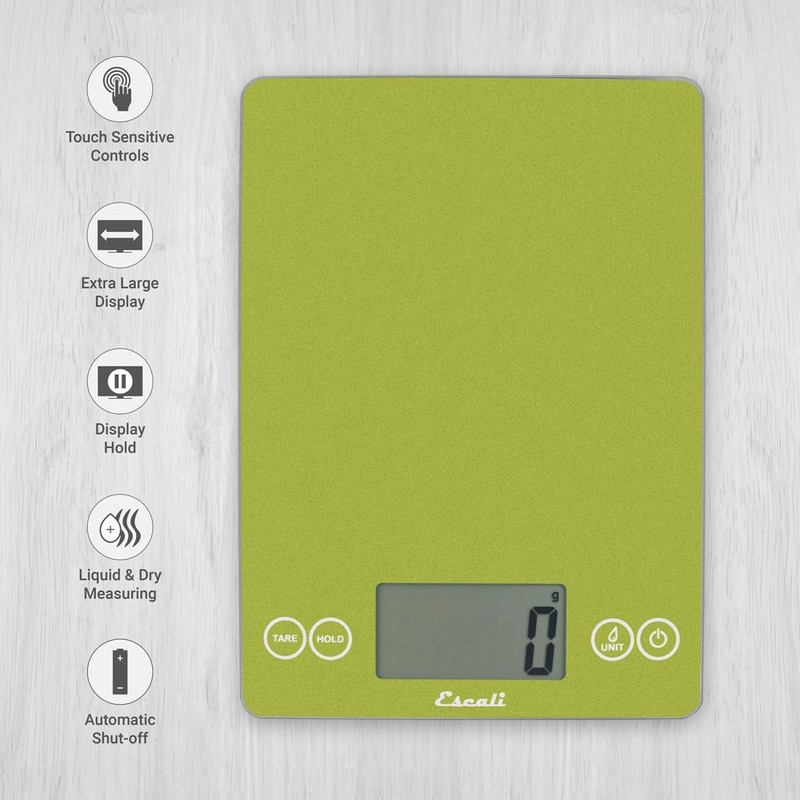 Escali 157SCG Arti Glass Digital Scale, 1 Count, Succulent Green