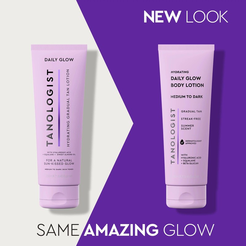Tanologist Hydrating Daily Glow Body Lotion- Medium/Dark, Buildable & Transfer-Proof