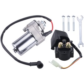 JINGKE 12 Teeth Starter Motor Starter Relay Solenoid for Tao Tao 125cc 110cc-50cc ATV Coolster Motor Four 4 Wheeler Chinese Pit Dirt Bike 4 Wheelers Go Karts Dune Buggy Sandrail Quad SSR Roketa