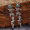 Western Dangle Earrings for Women Silver Turquoise Cowgirl Boot Hat