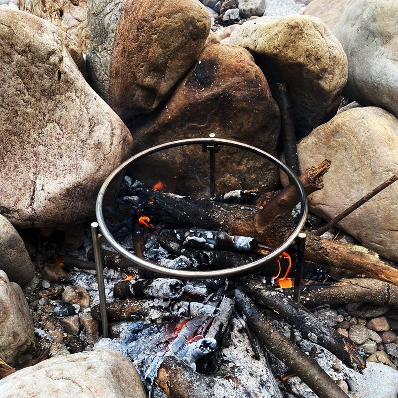 YouJiaYou Campfire Stand Steel Camping Pot Stand Stainless Steel Bonfire