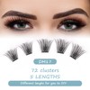 SISILILY Individual Eyelashes, 72 Clusters, 3D Fake Lashes, Eyelash Clusters,