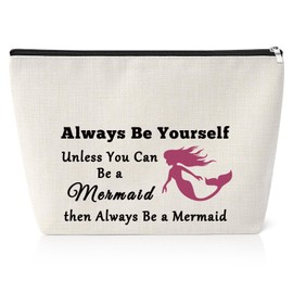 Mermaid Gifts for Women Mermaid Lover Makeup Bag Inspirational Gifts for Sister Teen Girls Funny Mermaid Cosmetic Bag for Daughter Encouragement Motivational Gift for Bestie Christmas Birthday Gifts