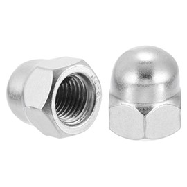 sourcing map M16x2.0 Acorn Cap Nuts, 10Pcs 304 Stainless Steel Dome Cap Head Acorn Nut Hardware Nuts for Bolt Cover, Silvery