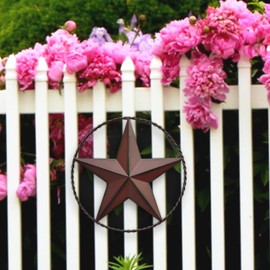 VIVICOMFY 12.4" Red Barn Star Wall Decor, Metal Stars for Outside or Inside Texas Stars Art Rustic Vintage Western Country Home Farmhouse Wall Decoration