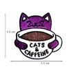 Funny Coffee Cat Patch, Cats & Caffeine Embroidered Iron On/Sew