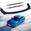 Black Front Bumper Lip Splitter Spoiler + Strut Rods Compatible