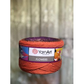 Yarn Art YarnArt Flowers Yarn 55% Cotton 45% Acrylic 250gr 1094yds Multicolor Cotton Yarn Rainbow Crochet Yarn Spring Summer - 1 Fine Sport Skein (295)