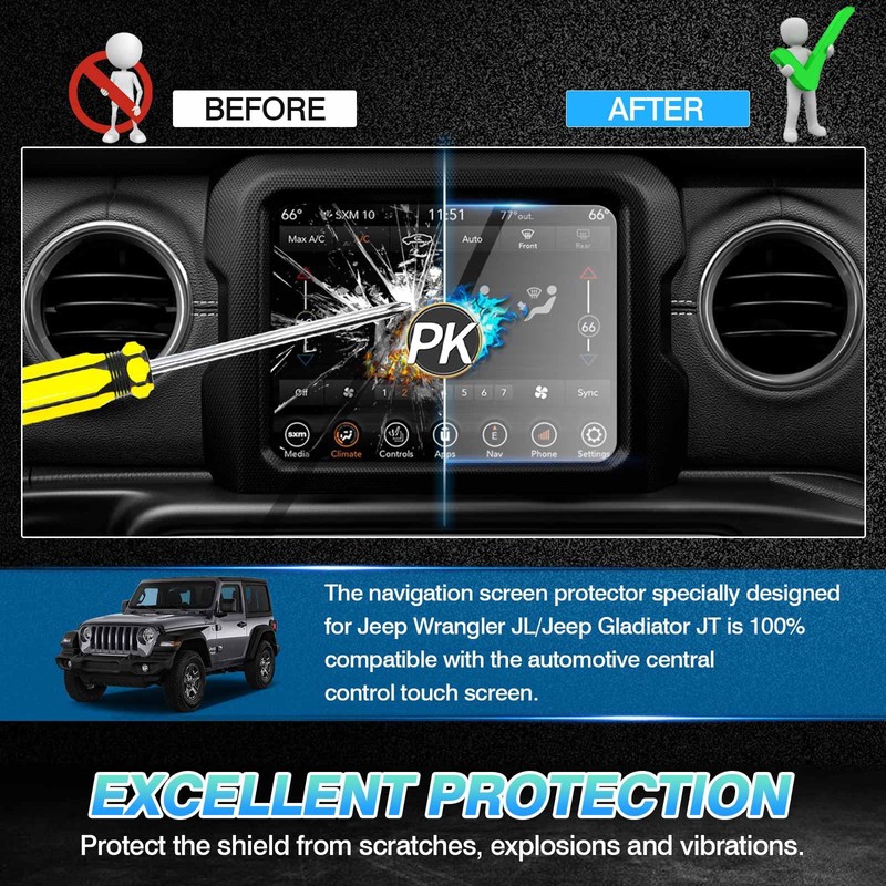 Autorder Screen Protector for Jeep Wrangler JL 2018-2021 2022 2023/Gladiator