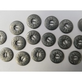 VINTAGE BUTTONS SET OF 12 TINY SMALL SILVER METAL TUZ2012