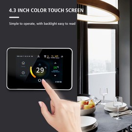 Thermostat, Wi-Fi Smart Thermostat Programmable Thermostat 5+2/6+1/7 Days Schedule APP Remote Control Voice Control Compatible with Alexa Google Assistant ℃/℉ PM2.5 Humidity Weather Display Digital