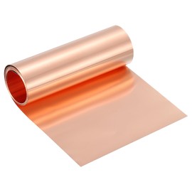 sourcing map Pure Copper Sheet Roll, 0.06mm 28Ga Thick T2 Copper Flashing 1070mm x 102mm/3.5Ft x 4in Copper Strip Soft Copper Metal Foil Plate for Craft Electrical House Repair