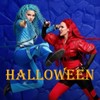 TESS Red Wig with Bun Long Wavy Hair Wigs Halloween