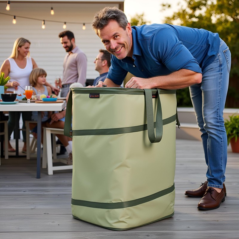 YUDI & GARDEN 46 Gallon Square Collapsible Yard Waste Containers,