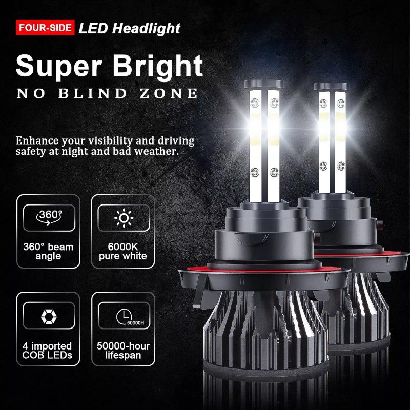 SHENKENUO For Chevy Cruze 2011-2015 9008+H11 LED Headlight Hi/Low Fog