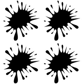 Samunshi® Paint Splashes Sticker Set of 4 4 x 6.6 x 7.3 cm Black