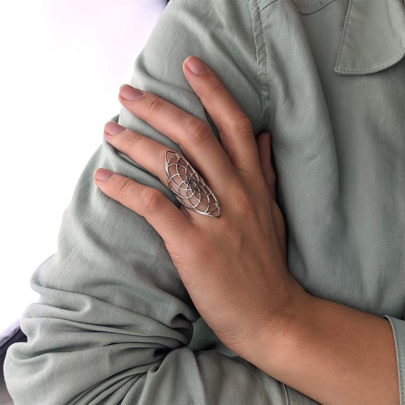81stgeneration Women's .925 Sterling Silver Flower of Life Armour Half