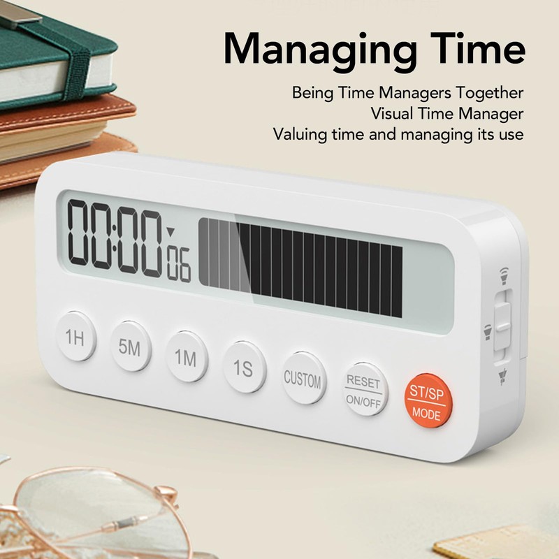Digital Kitchen Timer, Visual Timers with Large LED Display, Adjustable