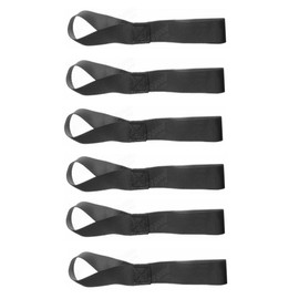 FUNNTY 6 Article Black Soft Loop Tie Down Straps - Loops for Securing ATV, UTV, Motorcycles, Scooters, Dirt Bikes, Lawn & Garden Equipment Black Soft Loops