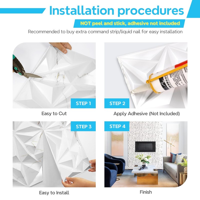 STICKGOO 33 Pack 3D Wall Panels for Interior Wall Decor,