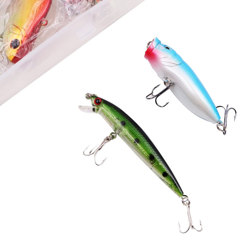 VOANZO 101pcs Fishing Lures Kit Fish Baits Kit Set with