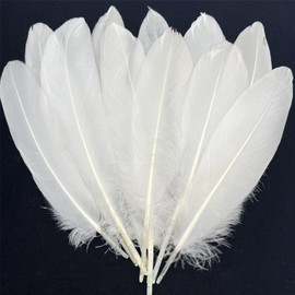 100pcs White Goose Feathers 6-8 Inch for Crafts Angel Wings Wedding Party Decorations Clothing Hats Accessories Dream Catchers