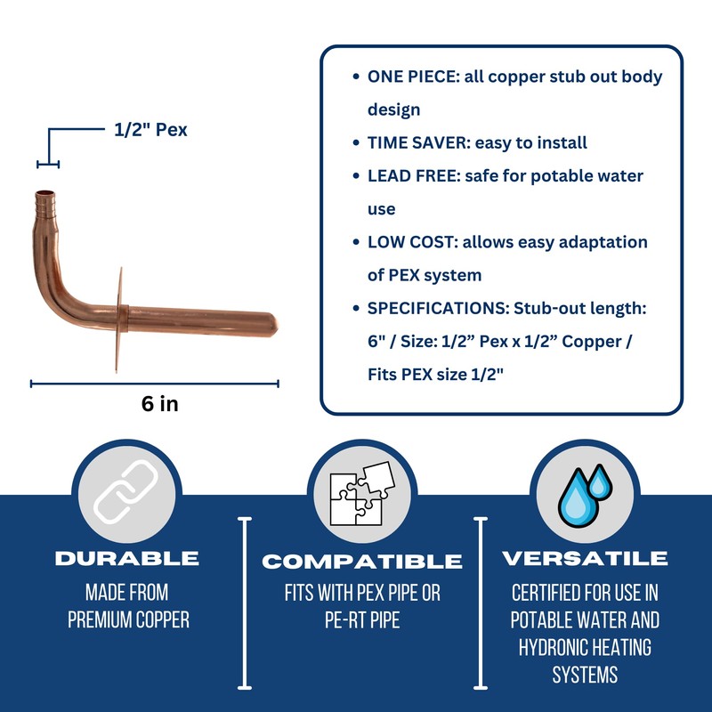 XFITTING 1/2 in Pex Stub Out Elbow with Flange, 3-1/2