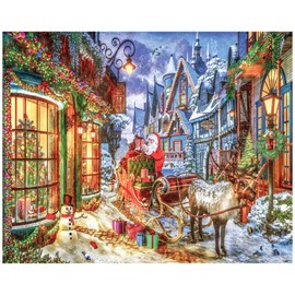 White Mountain Santa's Deliveries 1000 Piece Christmas Puzzle Winter Holiday Jigsaw Puzzles for Families and Adults