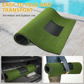 Shopsource Golf Hitting Mat, 5×4ft Practice Mat with 4 Interchangeable Inserts, 26MM Training Mats Anti-Slip, Artificial Turf Golf Practice Mats for Indoor Outdoor Backyard in-Home Golf Simulator