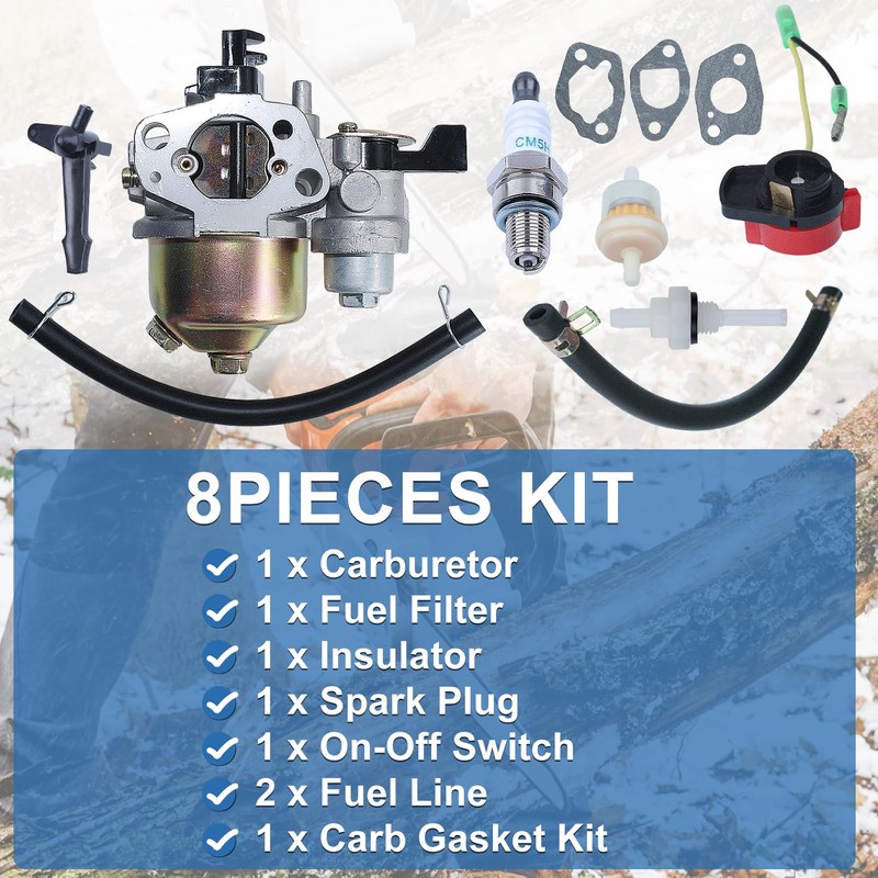 AUMEL Carburetor Fuel Line Filter w/Carb Gasket Kit For Homelite