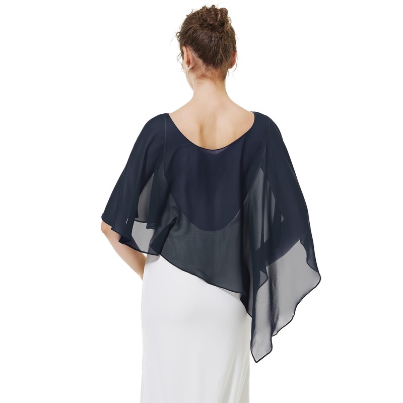BEAUTELICATE Women's Chiffon Scarf Stole Elegant Cape Cape for Bride