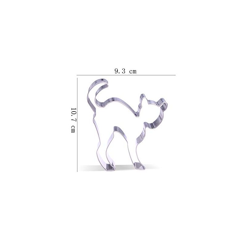 10.7 cm Scared Cat Cookie Cutter - Stainless Steel