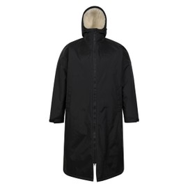 Mountain Warehouse Tidal Mens Waterproof Changing Robe - Windproof & IsoTherm Swimwear with Taped Seams & UPF 50+ - Best for Beach, Swimming & Pool Black S